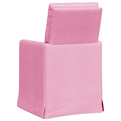Sedie da pranzo 2 pcs Rosa 57 x 67 x 98 cm Tessuto