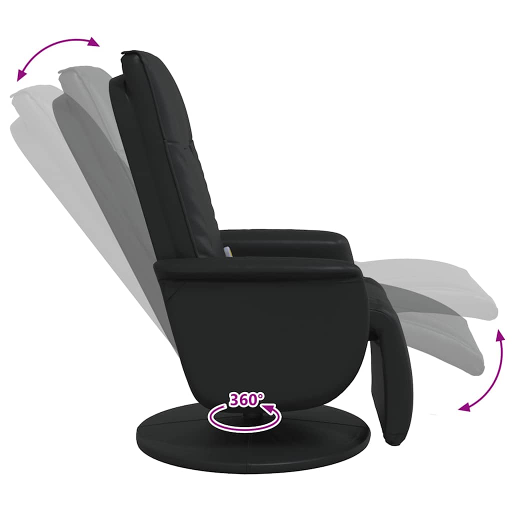Poltrona reclinabile con massaggio Nero 71 x 90 x 105 cm | homemem39