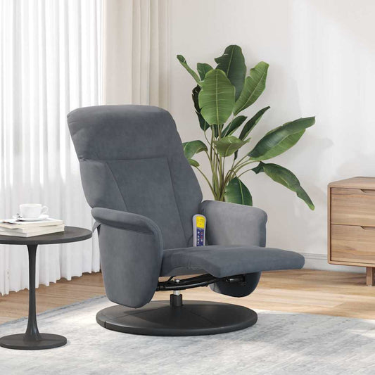 Poltrona Massaggiante Grigio scuro 91 x 71 x 105 cm Velluto | homemem39