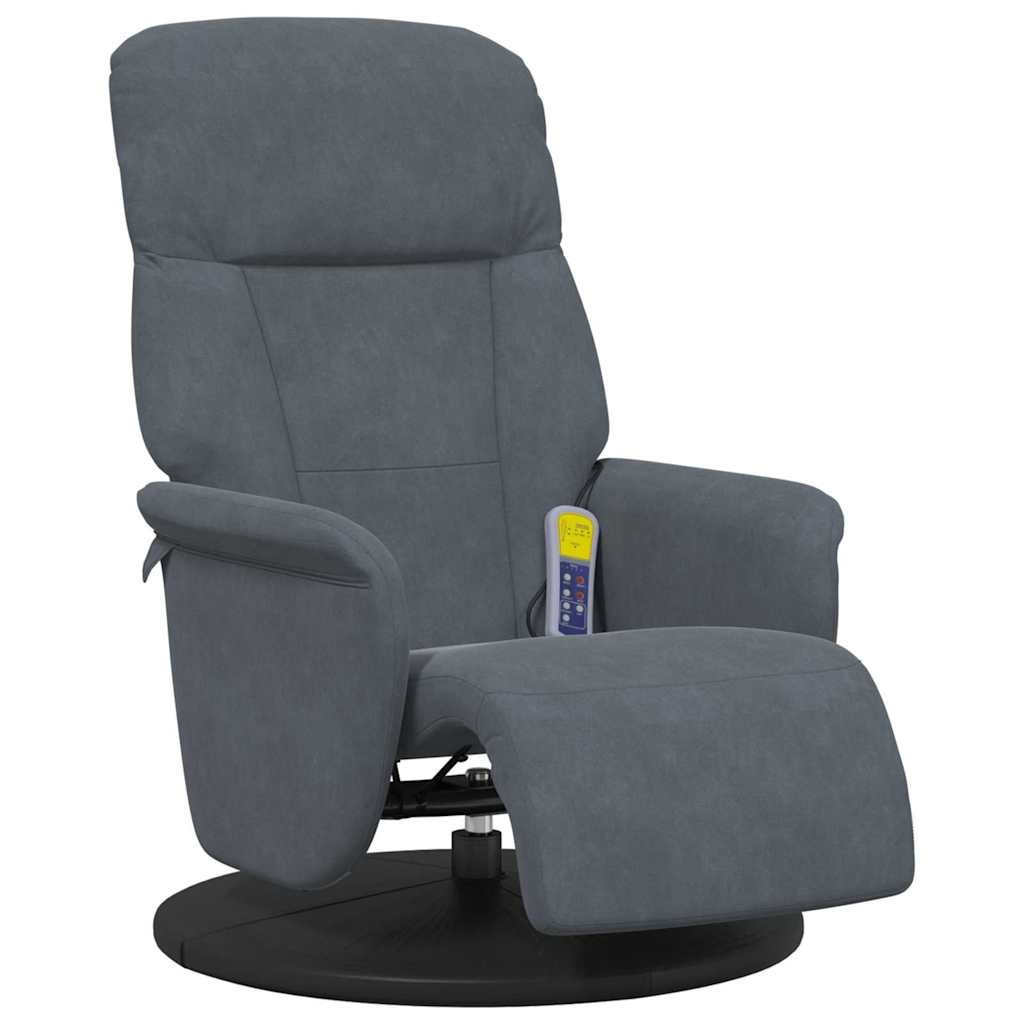 Poltrona Massaggiante Grigio scuro 91 x 71 x 105 cm Velluto | homemem39