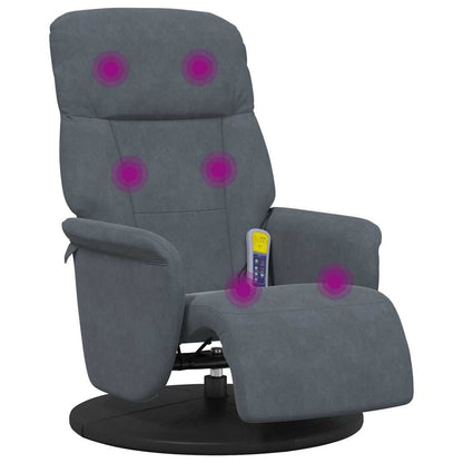 Poltrona Massaggiante Grigio scuro 91 x 71 x 105 cm Velluto | homemem39