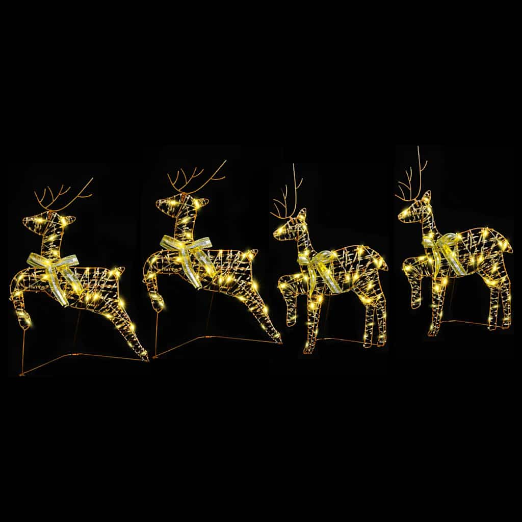 Renne LED con 80 LED 4 pcs Oro PET | homemem39