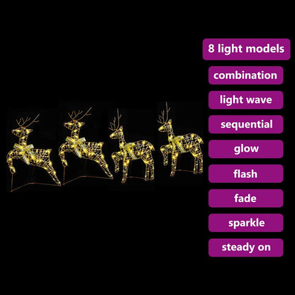 Renne LED con 80 LED 4 pcs Oro PET | homemem39