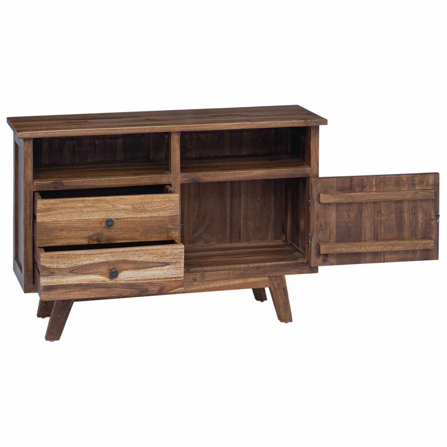 Credenza Naturale 100 x 30 x 68 cm Legno di teak solido