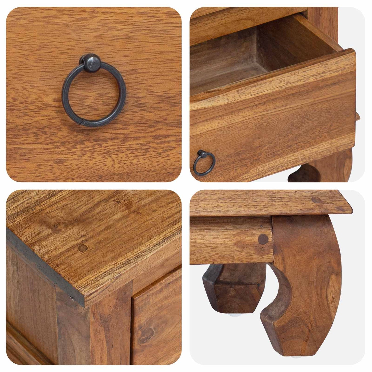 Supporto TV Naturale 110 x 35 x 40 cm Legno di teak solido