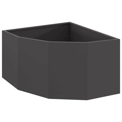 Vaso d'angolo Nero 60 x 60 x 35 cm Acciaio