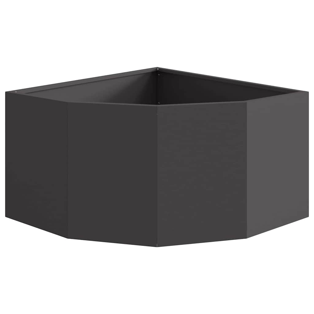 Vaso d'angolo Nero 60 x 60 x 35 cm Acciaio