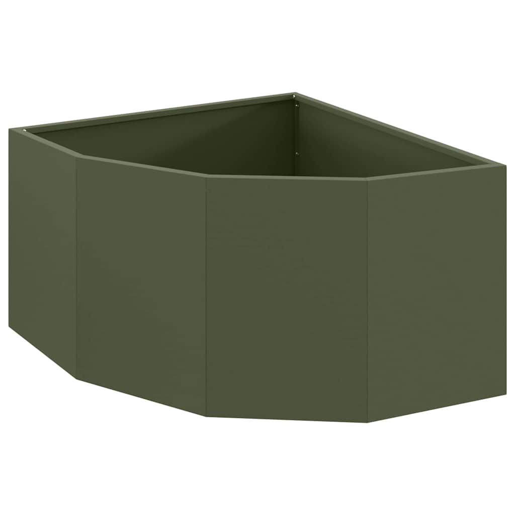 Vaso d'angolo Oliver verde 60 x 60 x 35 cm Acciaio