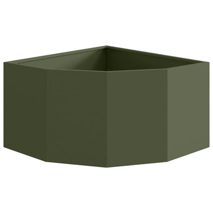 Vaso d'angolo Oliver verde 60 x 60 x 35 cm Acciaio