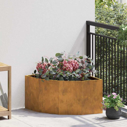 Vaso d'angolo Ruggine 60 x 60 x 35 cm acciaio corten