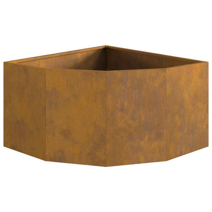 Vaso d'angolo Ruggine 60 x 60 x 35 cm acciaio corten