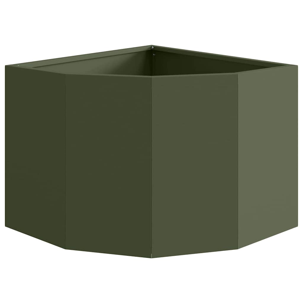 Vaso d'angolo Oliver verde 45 x 45 x 35 cm Acciaio