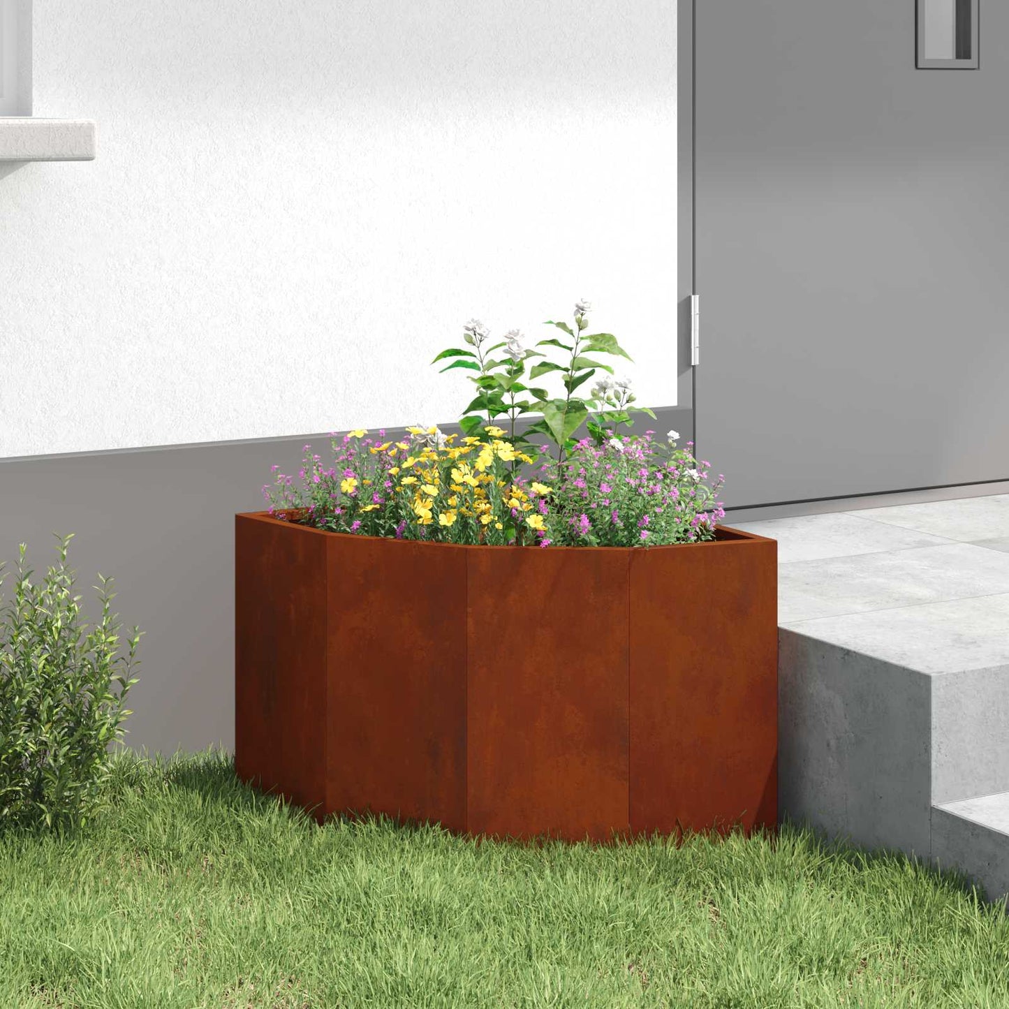 Vaso d'angolo Ruggine 45 x 45 x 35 cm acciaio corten | homemem39