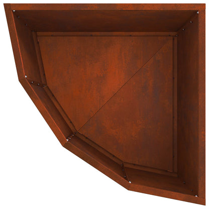 Vaso d'angolo Ruggine 45 x 45 x 35 cm acciaio corten | homemem39