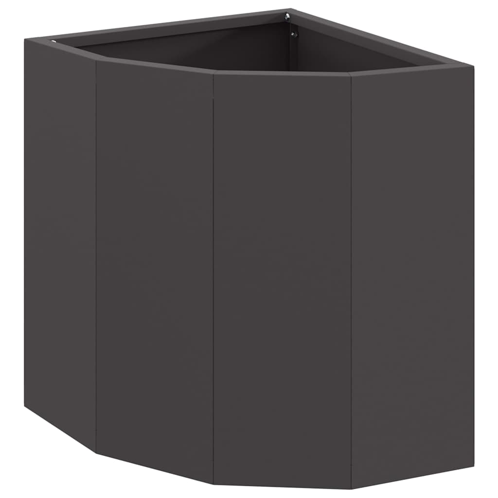Vaso d'angolo Nero 30 x 30 x 35 cm Acciaio