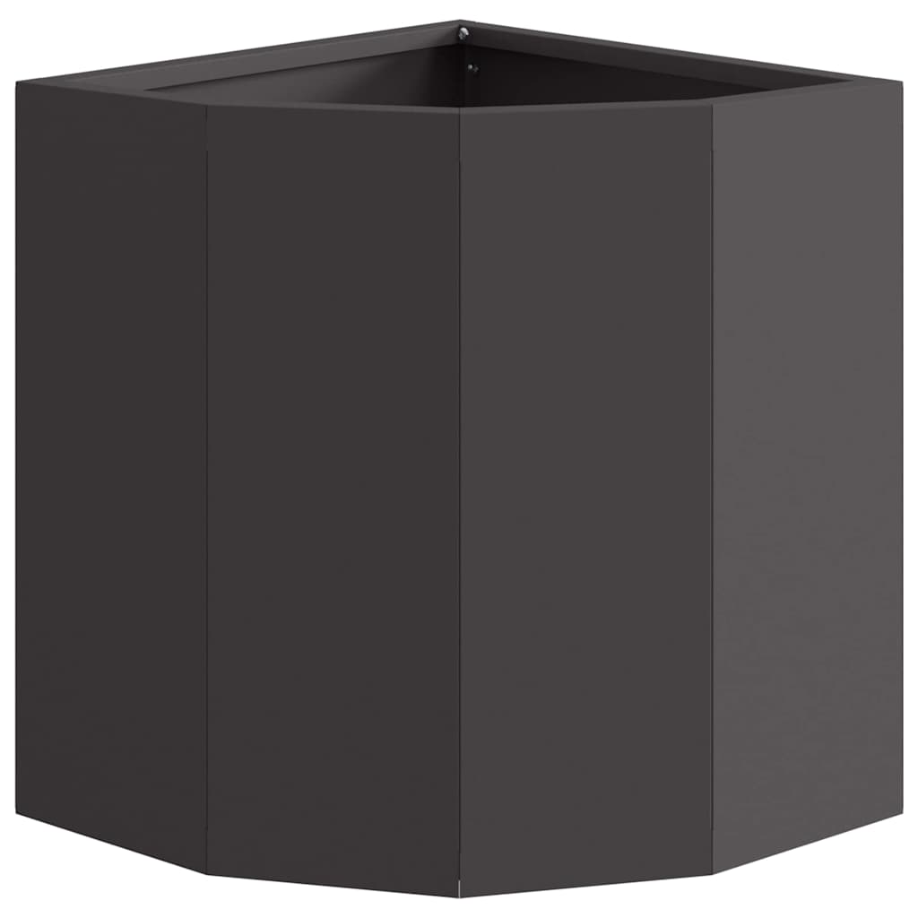 Vaso d'angolo Nero 30 x 30 x 35 cm Acciaio