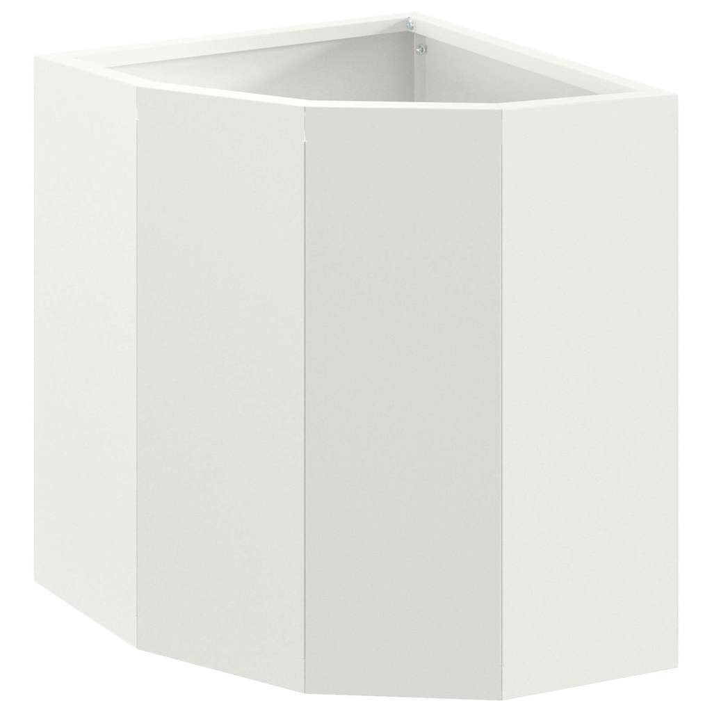 Vaso d'angolo Bianco 30 x 30 x 35 cm Acciaio