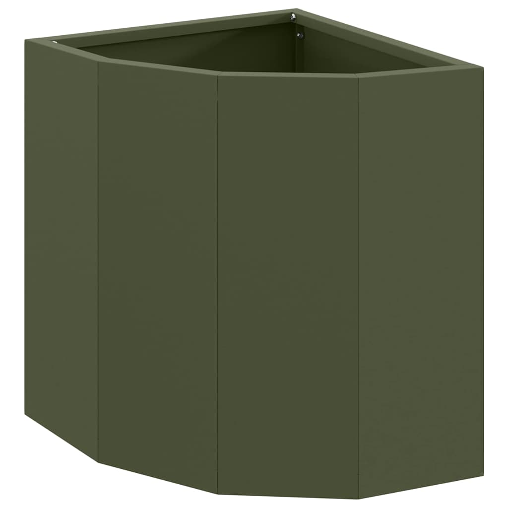 Vaso d'angolo Oliver verde 30 x 30 x 35 cm Acciaio