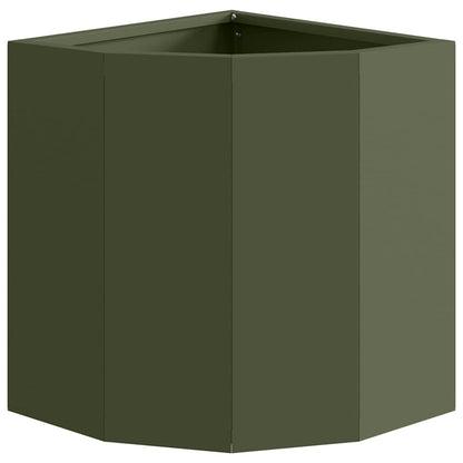 Vaso d'angolo Oliver verde 30 x 30 x 35 cm Acciaio