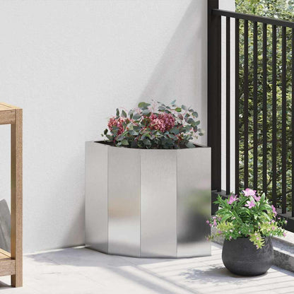 Vaso d'angolo Argento 30 x 30 x 35 cm Acciaio inossidabile