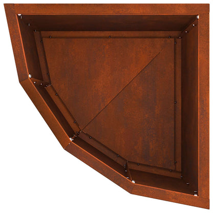 Vaso d'angolo Ruggine 30 x 30 x 35 cm acciaio corten | homemem39