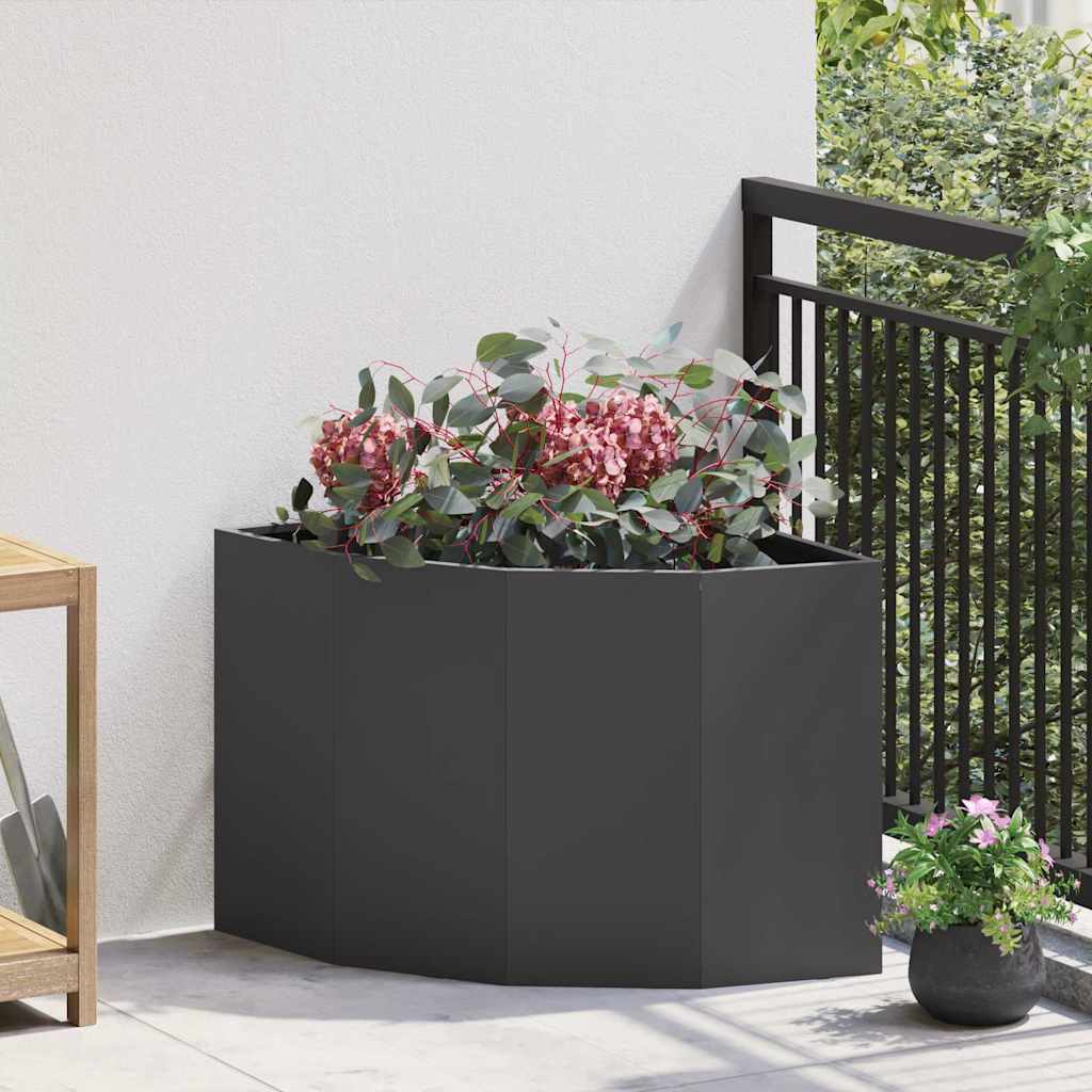 Vaso d'angolo Nero 60 x 60 x 50 cm Acciaio