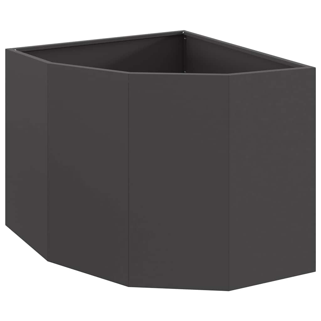 Vaso d'angolo Nero 60 x 60 x 50 cm Acciaio