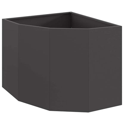 Vaso d'angolo Nero 60 x 60 x 50 cm Acciaio