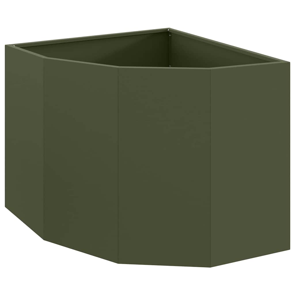 Vaso d'angolo Oliver verde 60 x 60 x 50 cm Acciaio