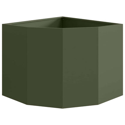 Vaso d'angolo Oliver verde 60 x 60 x 50 cm Acciaio
