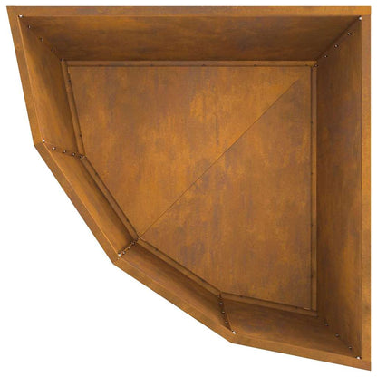 Vaso d'angolo Ruggine 60 x 60 x 50 cm acciaio corten