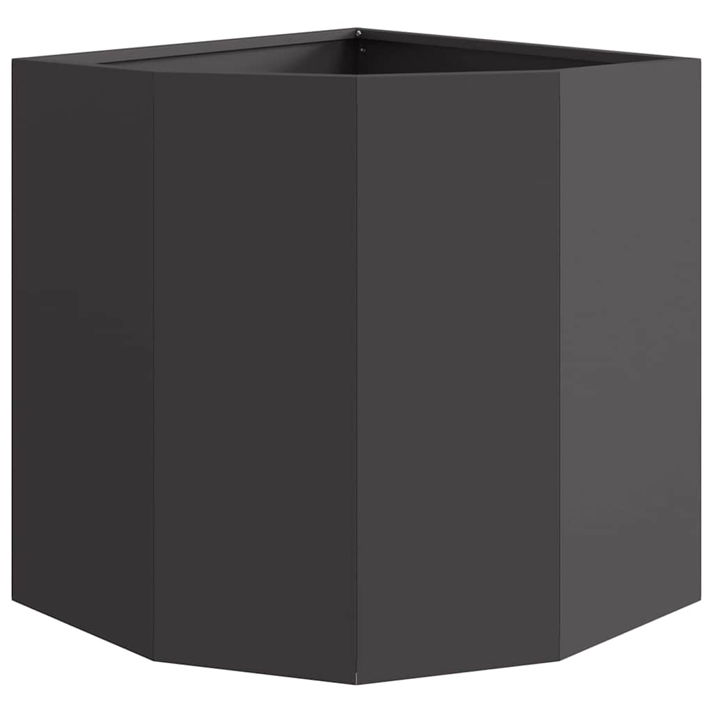 Vaso d'angolo Nero 45 x 45 x 50 cm Acciaio