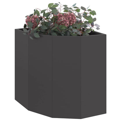 Vaso d'angolo Nero 45 x 45 x 50 cm Acciaio