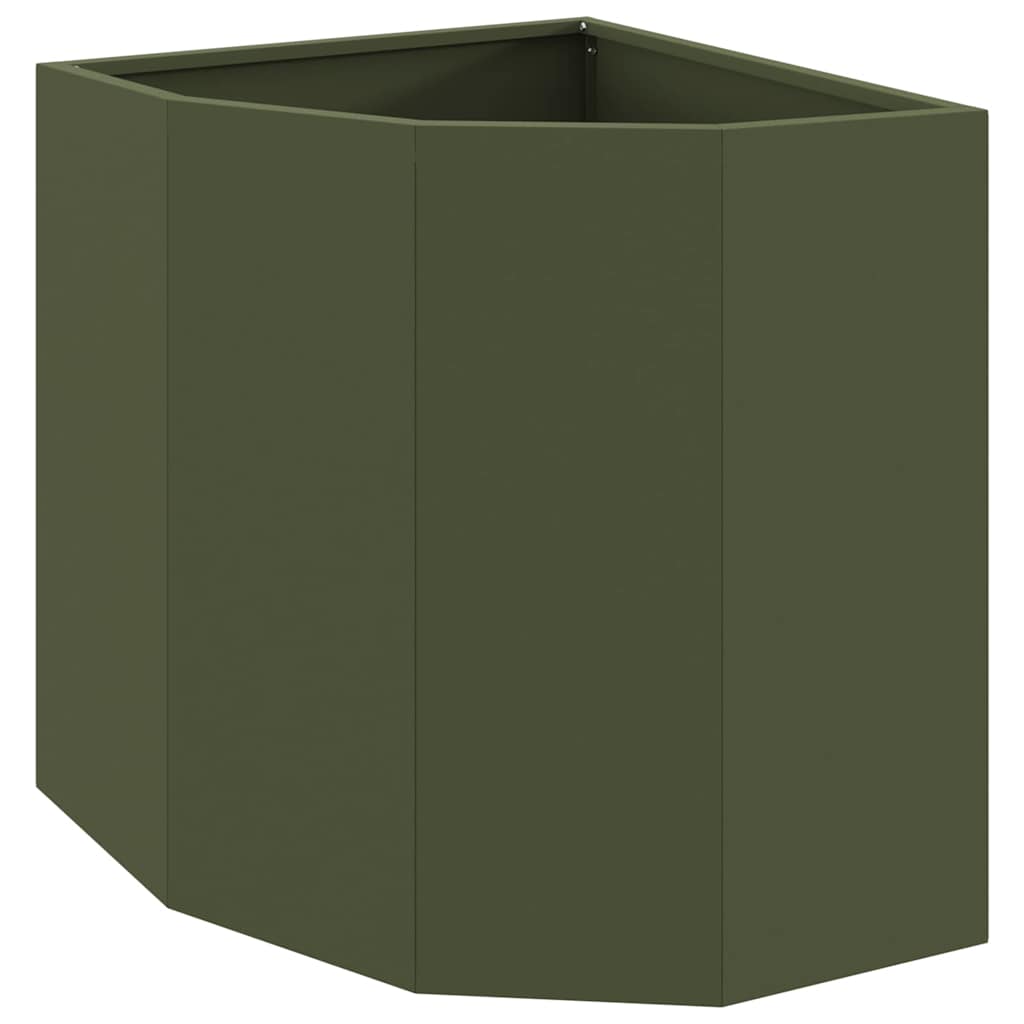 Vaso d'angolo Oliver verde 45 x 45 x 50 cm Acciaio