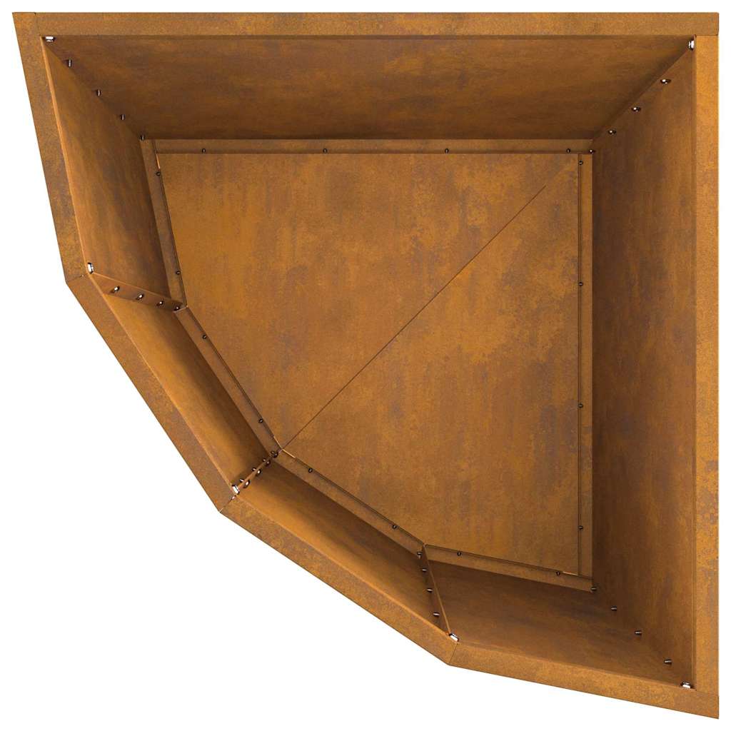 Vaso d'angolo Ruggine 45 x 45 x 50 cm acciaio corten