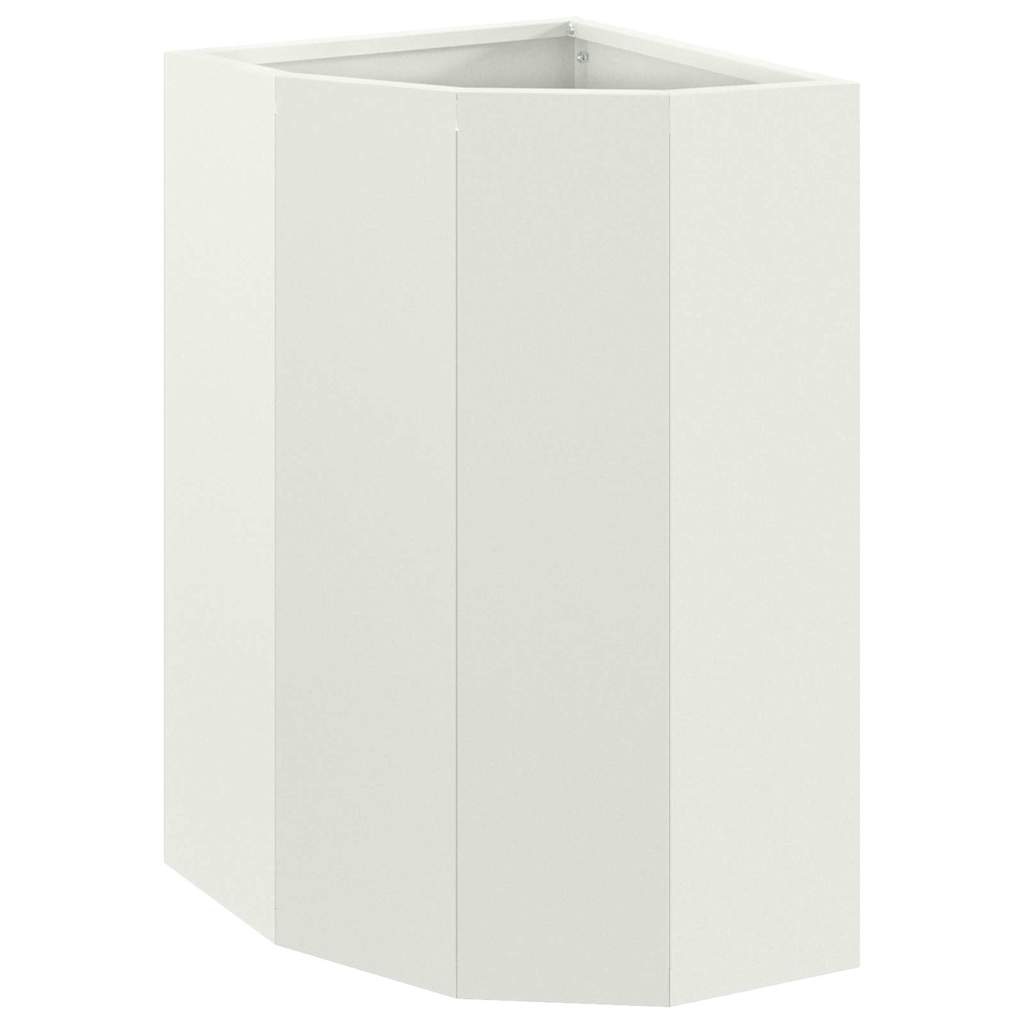 Vaso d'angolo Bianco 30 x 30 x 50 cm Acciaio