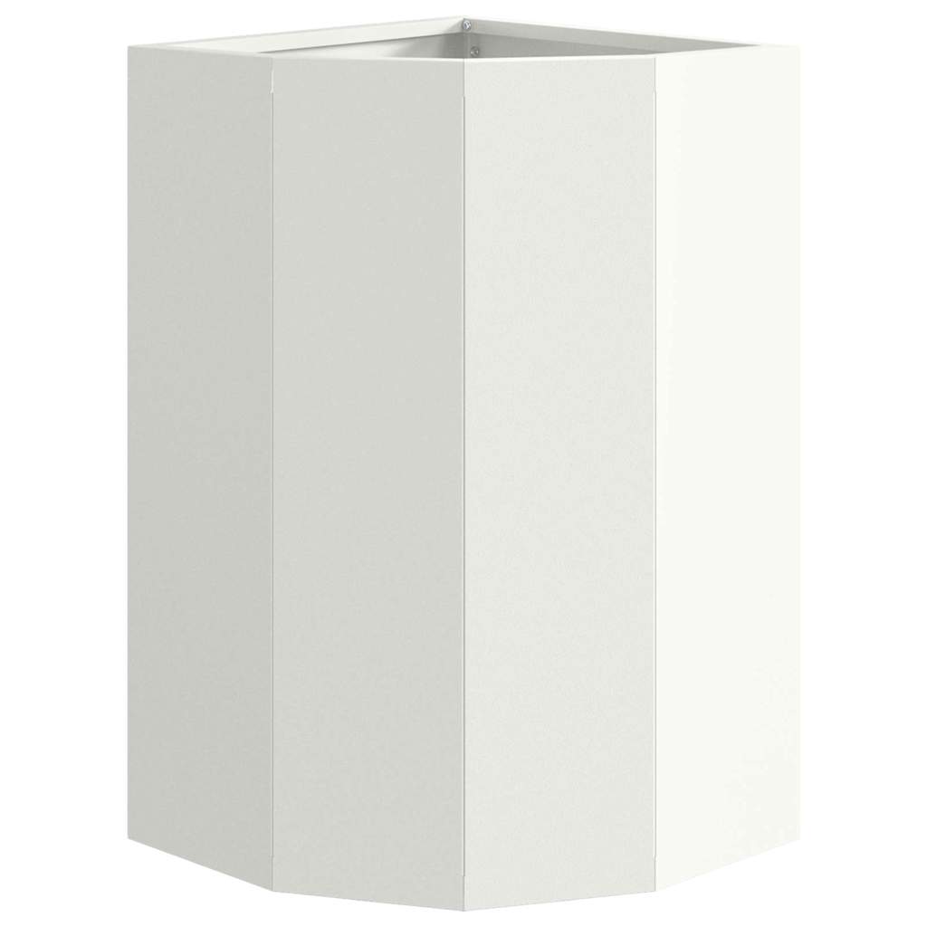 Vaso d'angolo Bianco 30 x 30 x 50 cm Acciaio