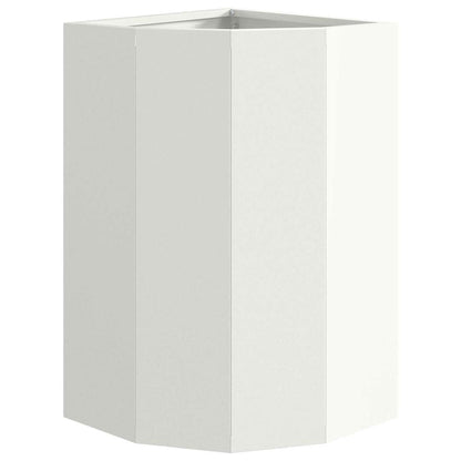 Vaso d'angolo Bianco 30 x 30 x 50 cm Acciaio