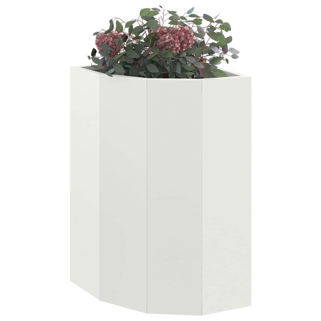 Vaso d'angolo Bianco 30 x 30 x 50 cm Acciaio