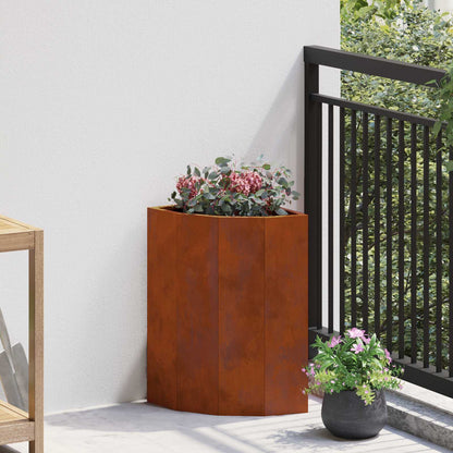 Vaso d'angolo Ruggine 30 x 30 x 50 cm acciaio corten | homemem39