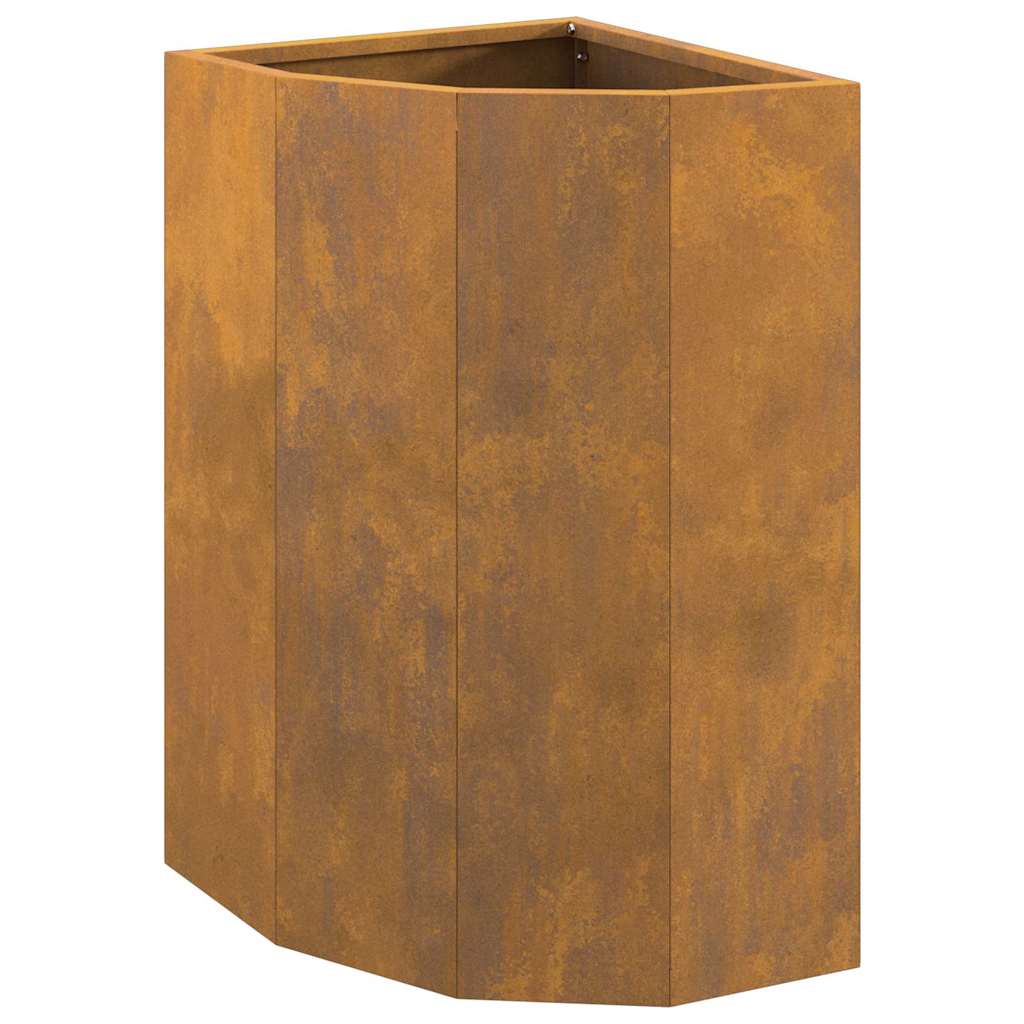 Vaso d'angolo Ruggine 30 x 30 x 50 cm acciaio corten
