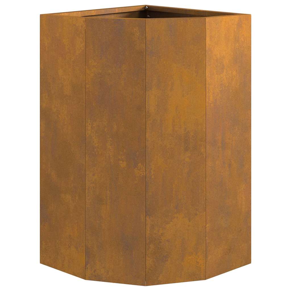 Vaso d'angolo Ruggine 30 x 30 x 50 cm acciaio corten