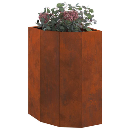 Vaso d'angolo Ruggine 30 x 30 x 50 cm acciaio corten | homemem39