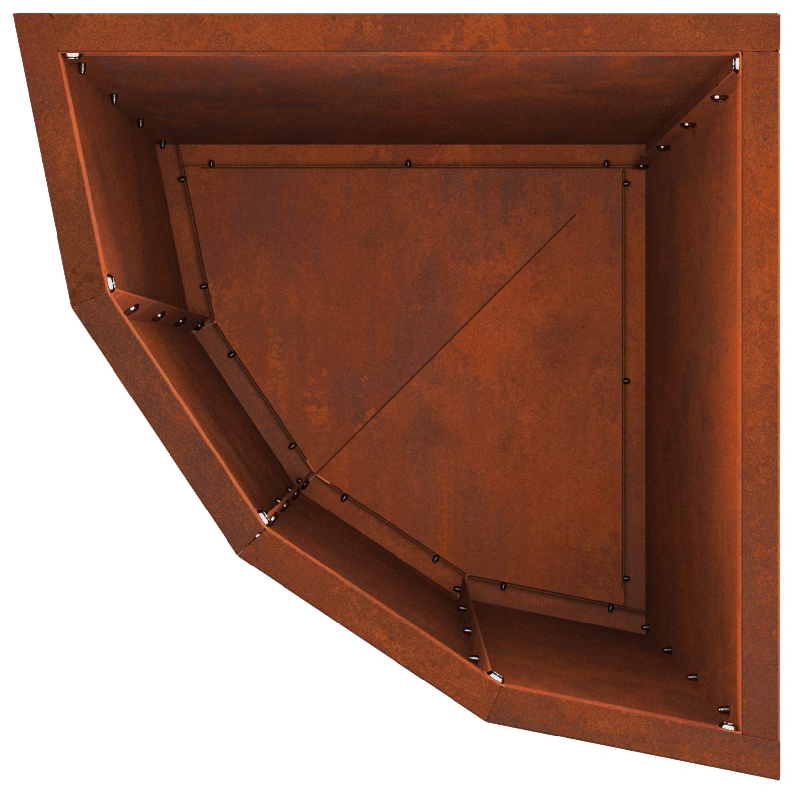 Vaso d'angolo Ruggine 30 x 30 x 50 cm acciaio corten | homemem39