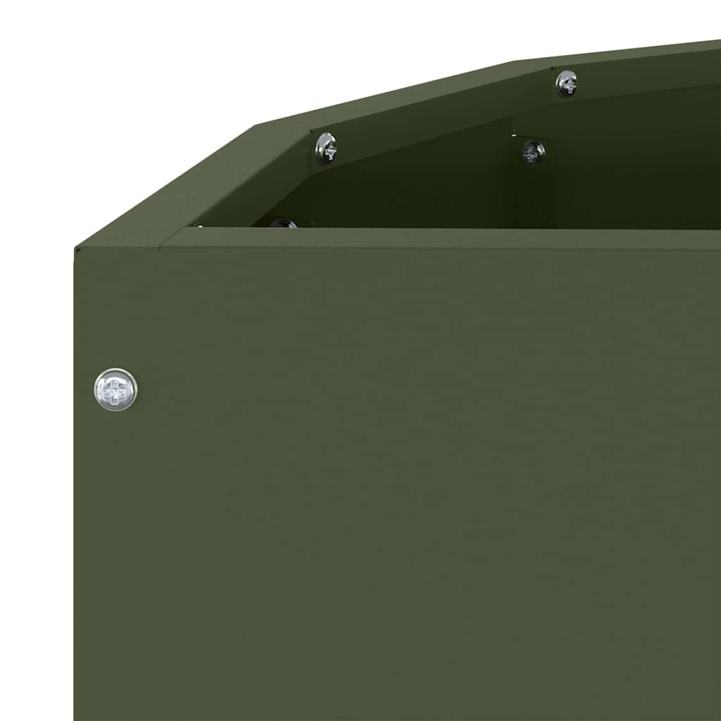 Fioriera Verde oliva 60 x 30 x 50 cm Acciaio