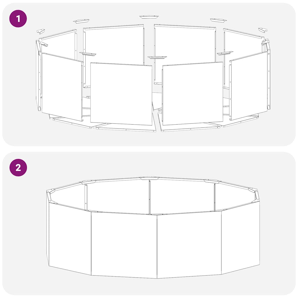 Fioriera Nero 120 x 120 x 35 cm Acciaio