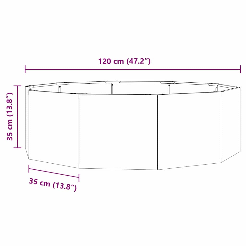 Fioriera Antracite 120 x 120 x 35 cm Acciaio | homemem39