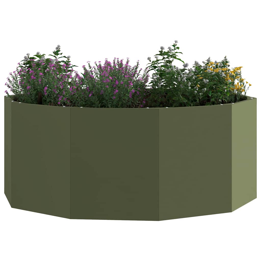 Fioriera Verde oliva 90 x 90 x 35 cm Acciaio