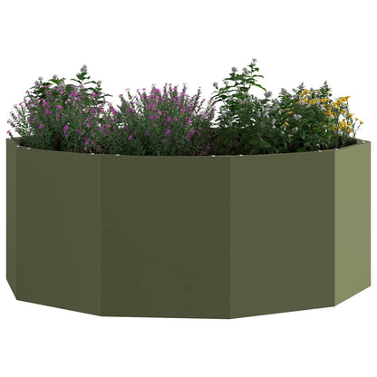 Fioriera Verde oliva 90 x 90 x 35 cm Acciaio