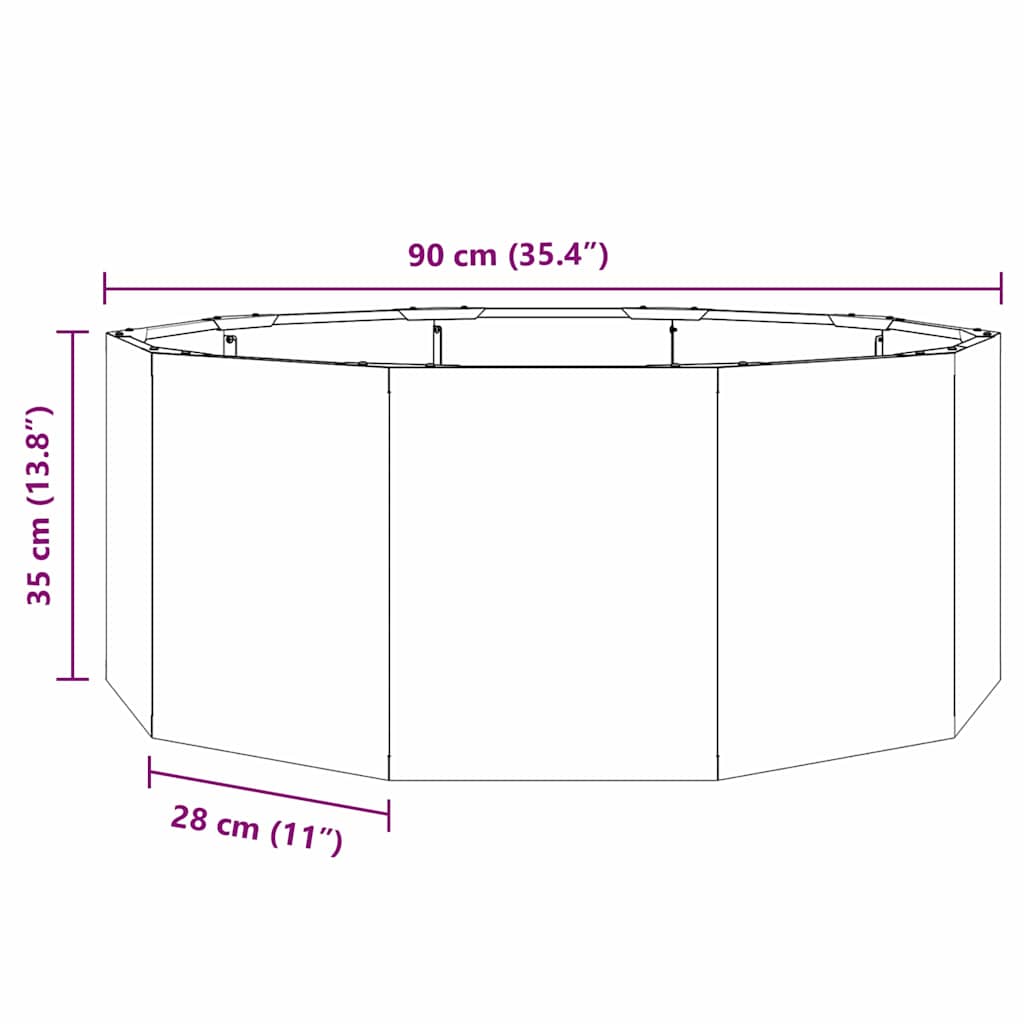 Fioriera Argento 90 x 90 x 35 cm Acciaio zincato | homemem39